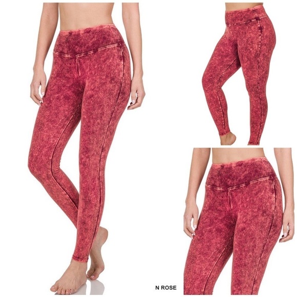 Zenana Outfitters Pants - NEW! Zenana Mineral Washed Wide Waistband Yoga Leggings